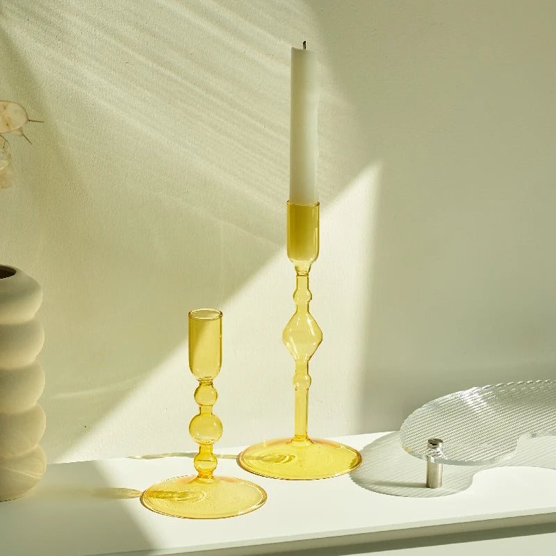 Slim Candlestick Holder Glass Candle Holders Home Decor Glass Table Candle Stand Holder Creative Decoration Ornament