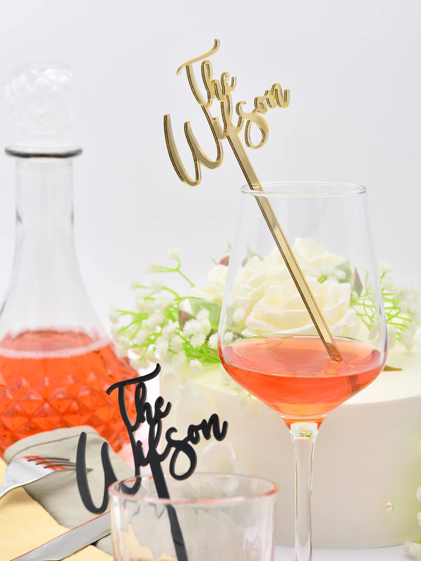 10/30/50pcs Personalized Drink Stirrers Cocktail Sticks Wedding Drink Tags Name Hand Lettered Calligraphy Stir Swizzle Sticks