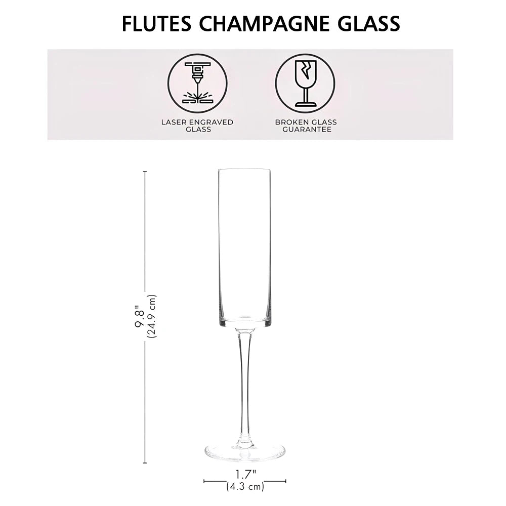 Custom Wedding Flute, Personalization Wedding Champagne Flute, Gift for the Couple, Laser Engraving Name Champagne Flute