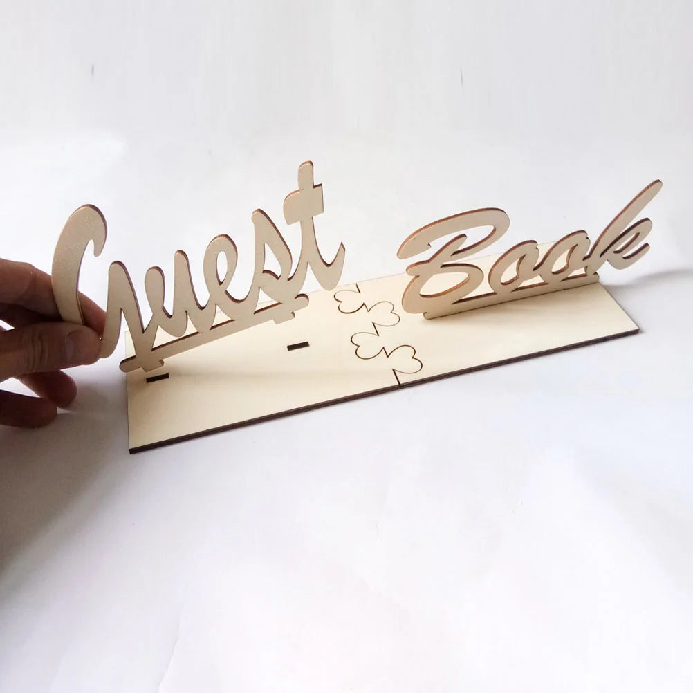 Guest Book Table Sign Wooden Freestanding Guestbook Sign Wedding Party Decoration Guest Book Sign Wooden Guest Book Sign