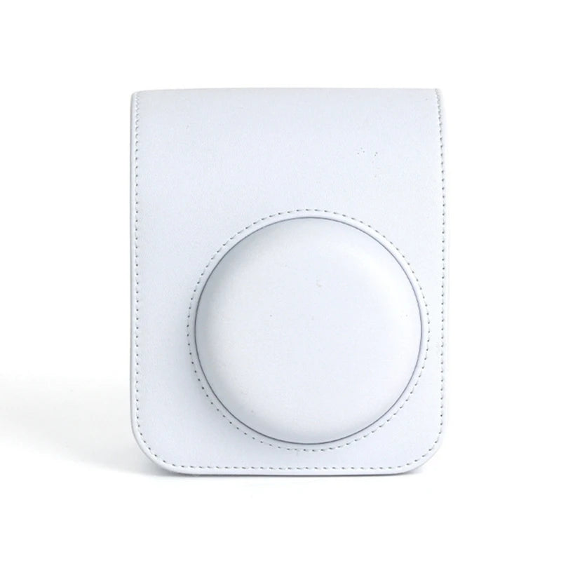 For Instax Mini 12 Camera Case PU Leather Soft Silicone Cover Bag for Fujifilm Polaroid Film Camera Bag w/Shoulder Strap