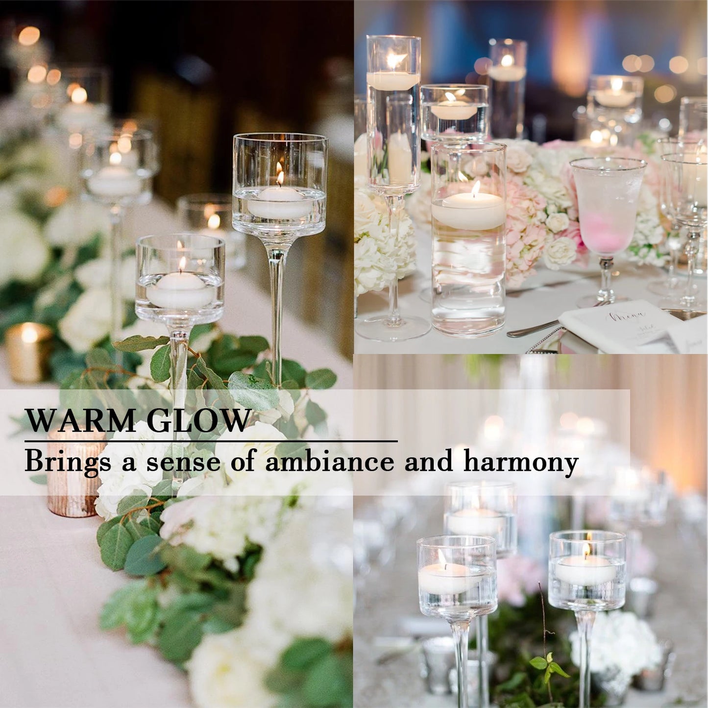 12 2inch white floating candles 5-6 hours burning time, floating candle, romantic night, portable small candle set for travel, yoga, bath, spa, family, wedding, party, seasonal celebration and home decor- ideal for Thanksgivi