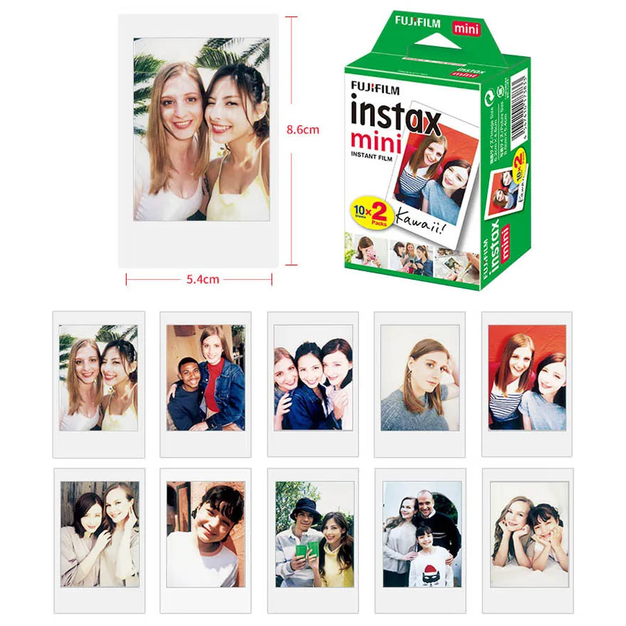 Original 10-100 Fujifilm Instax Mini Film Paper Sheets for Fuji Instant Film Cameras Instax Mini 12 11 9 40 70 90 Link 2 EVO