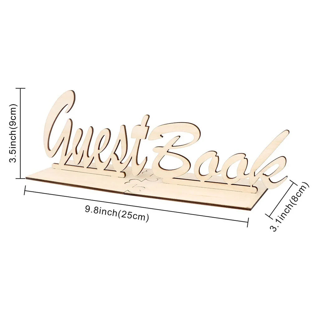 Guest Book Table Sign Wooden Freestanding Guestbook Sign Wedding Party Decoration Guest Book Sign Wooden Guest Book Sign