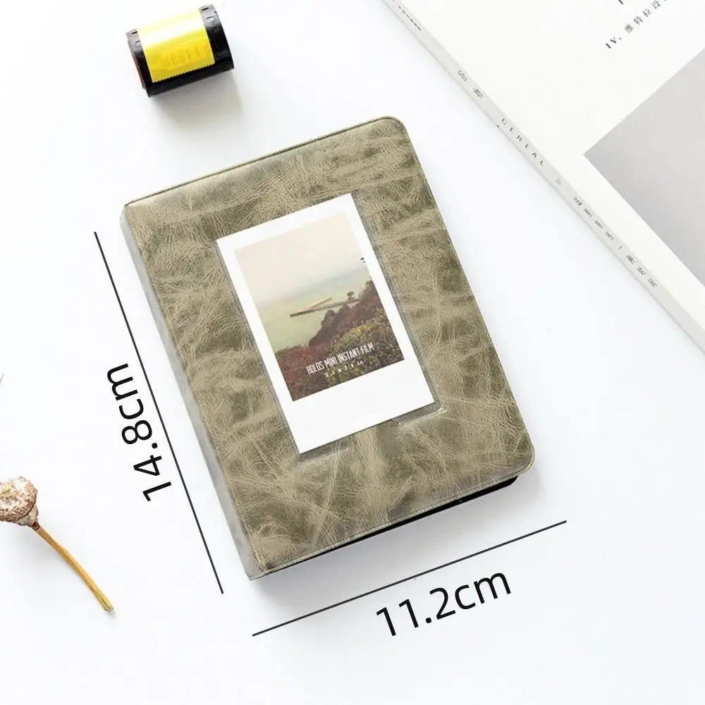 3 Inches 64 Pockets Mini Instant Album Retro Photo Album Polaroid Album Picture Case Storage for Fuji Instax Mini 9/8/70 / 7s