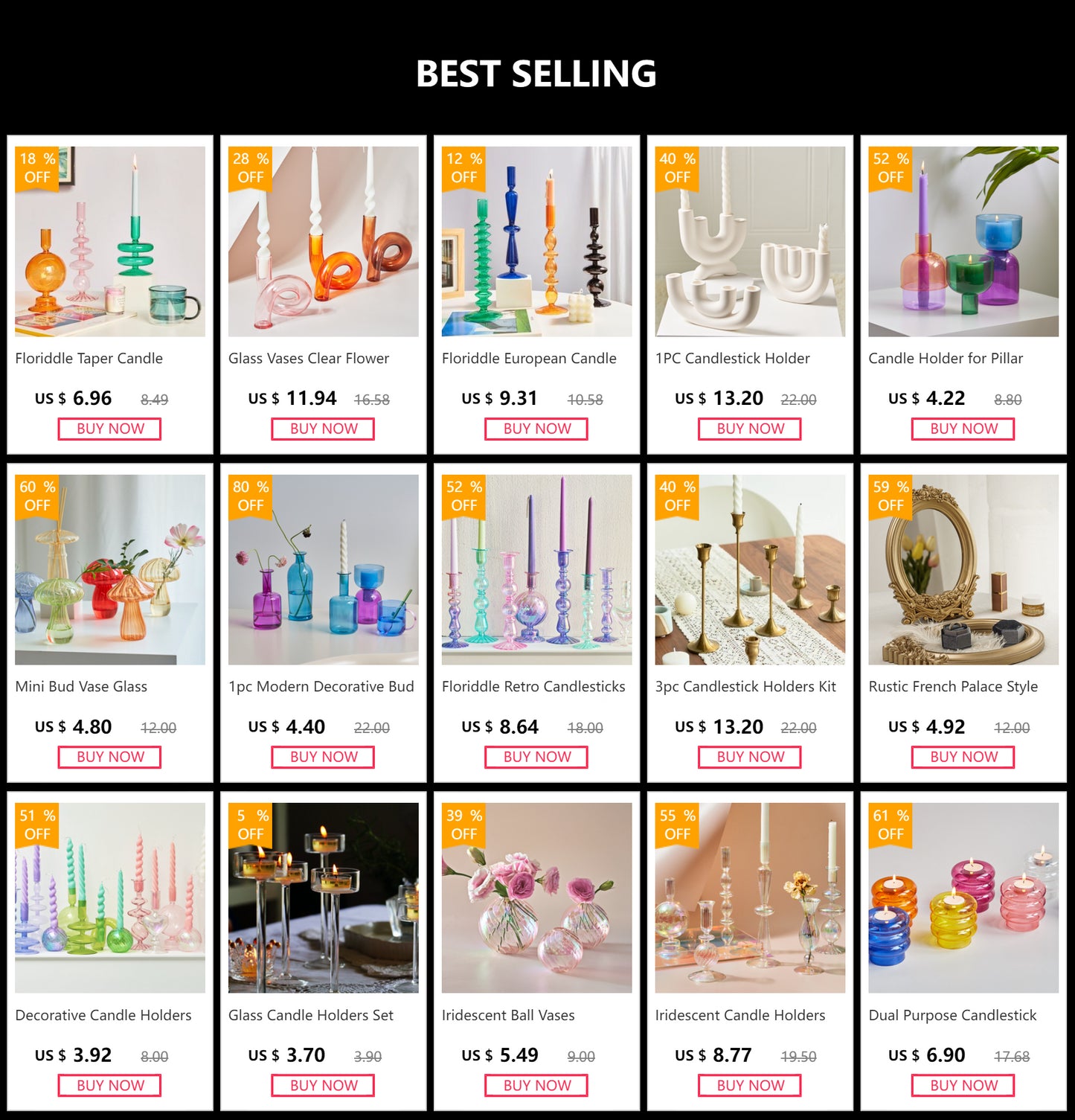 Slim Candlestick Holder Glass Candle Holders Home Decor Glass Table Candle Stand Holder Creative Decoration Ornament
