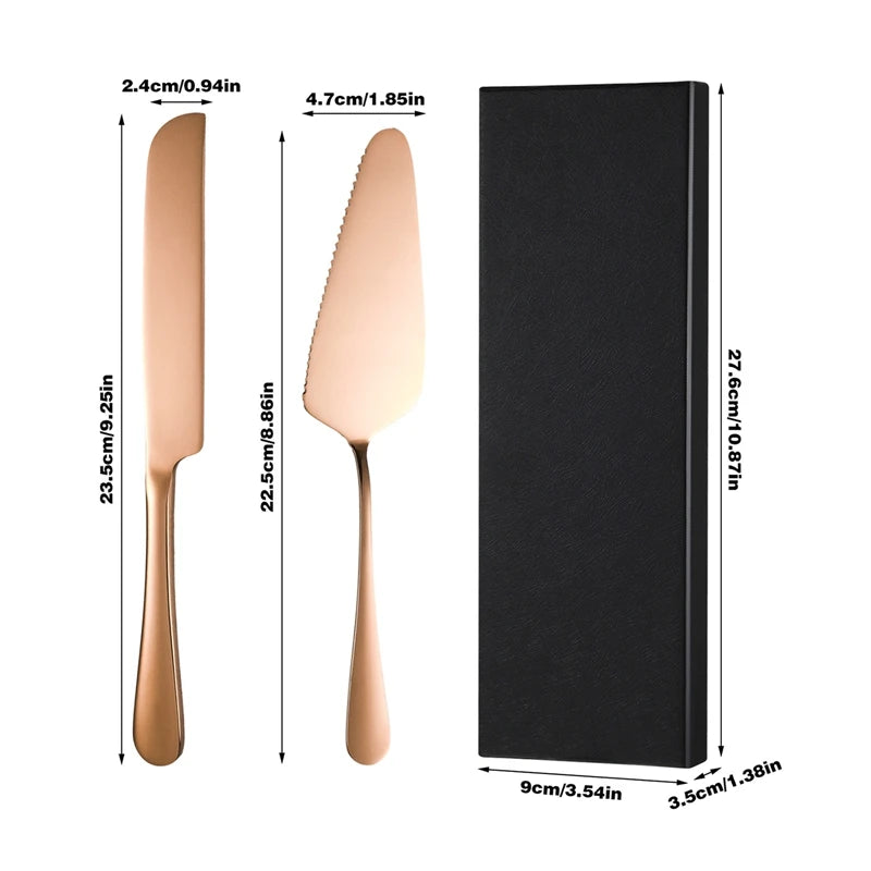 2Pcs/Set Stainless Steel Cake Shovel Set Bread Pizza Knife Dessert Pie Fondant Divider Cutter Spatula For Wedding Birth Baking