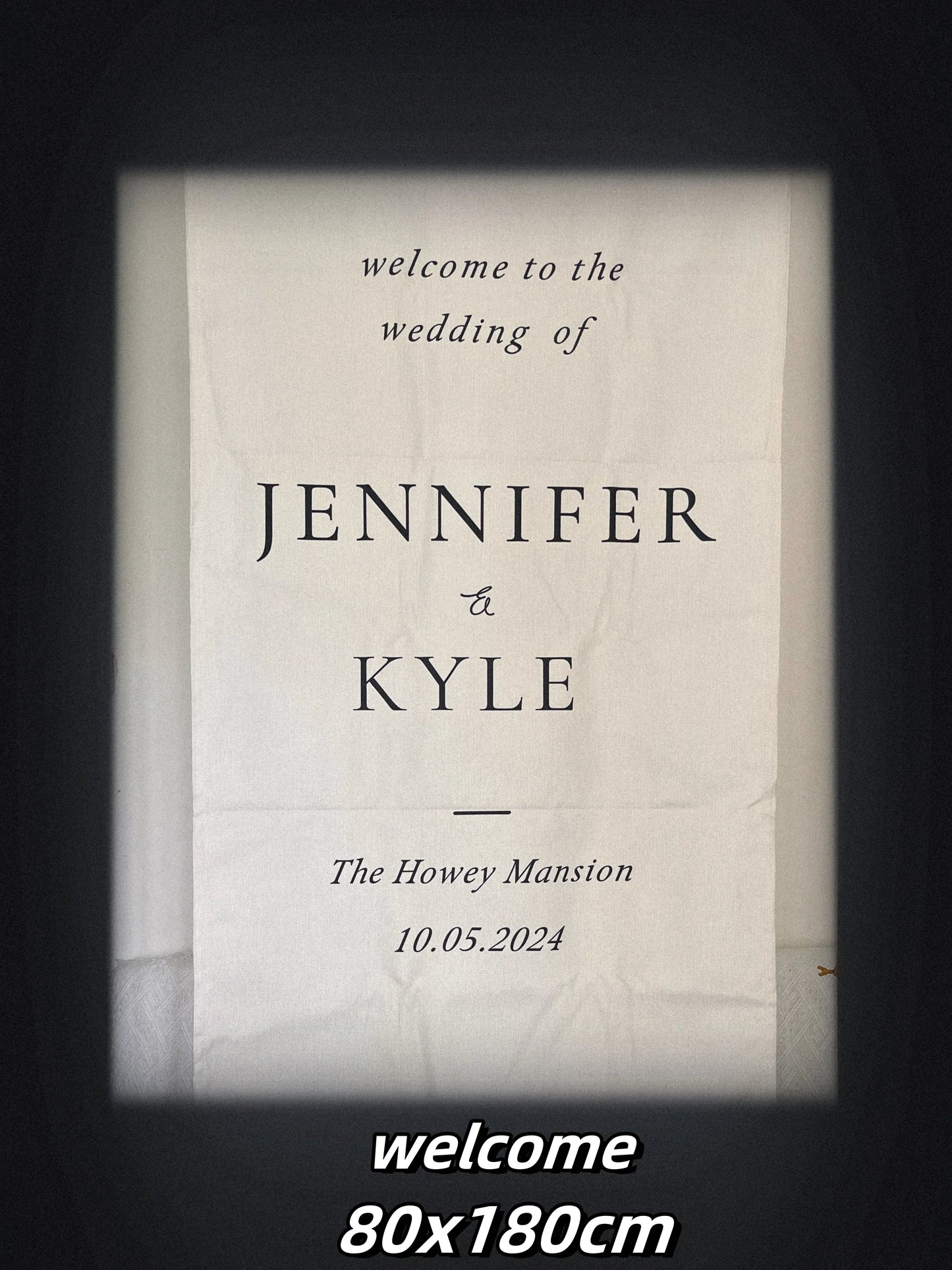 Wedding Sign Fabric Wedding Sign, White, Custom, Welcome Sign, Event Decor Wedding Decor Banner Bridal Party Wedding Outdoor