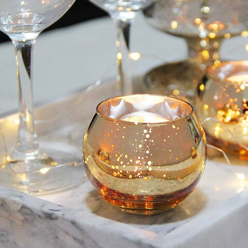 6/12 Pcs Mercury Glass Candle Holders Votive Tealight Candlestick Wedding Centerpieces Parties Home Decoration Gift