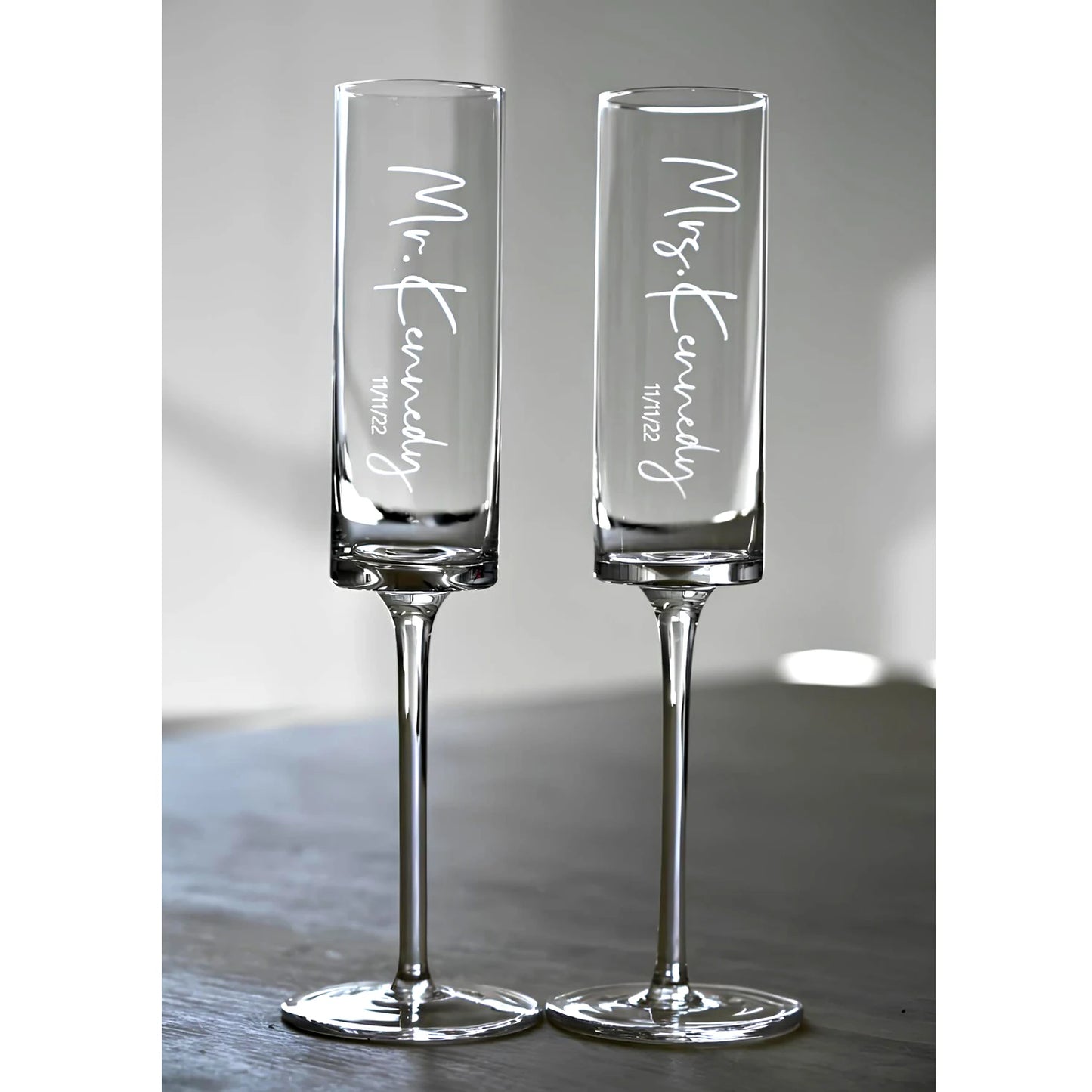 Custom Wedding Flute, Personalization Wedding Champagne Flute, Gift for the Couple, Laser Engraving Name Champagne Flute