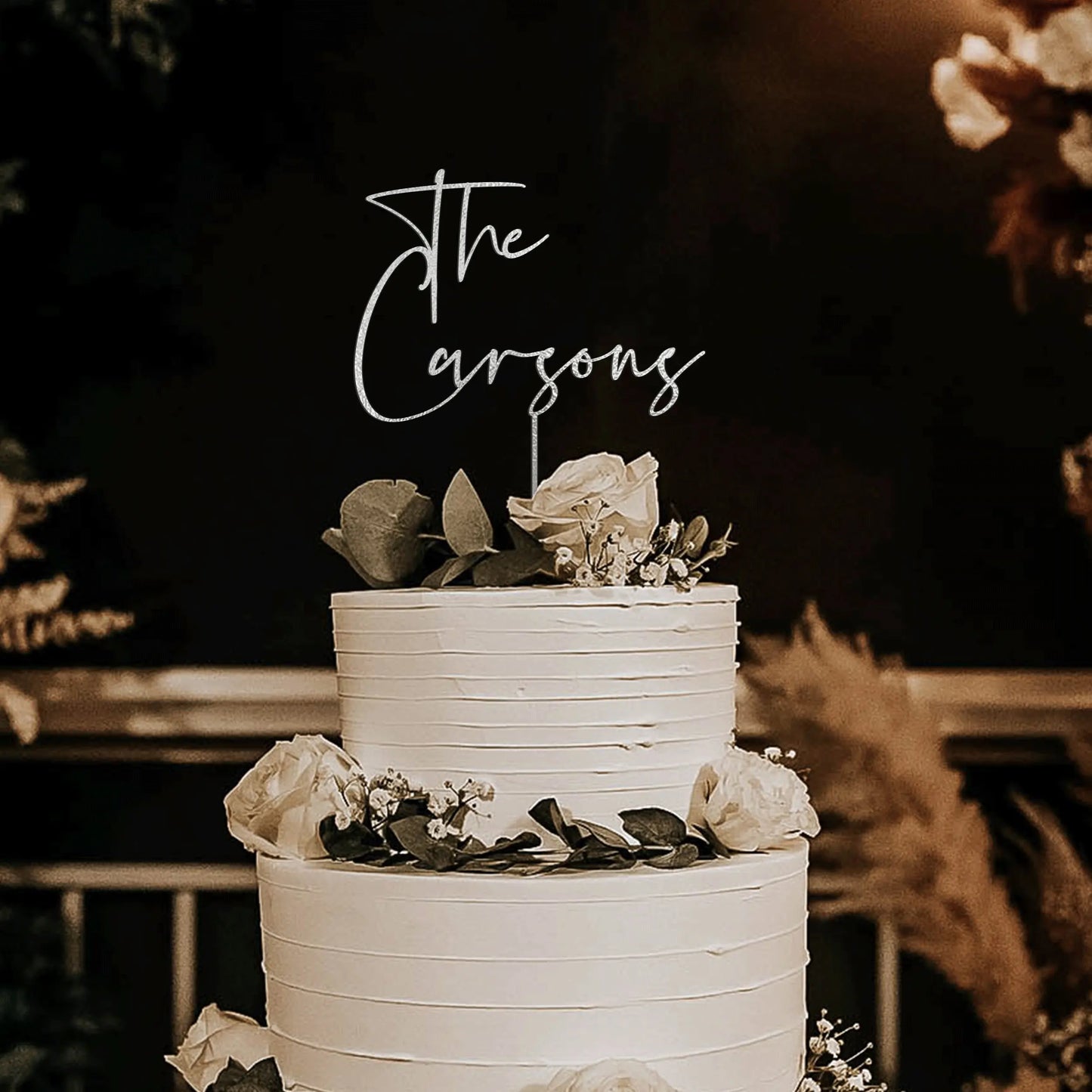 Personalized Last name cake topper Custom Mr and Mrs Cake Toppers for Wedding Acrylic Wood Cake Topper Rustic Anniversary