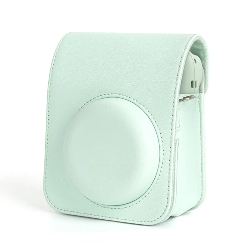 For Instax Mini 12 Camera Case PU Leather Soft Silicone Cover Bag for Fujifilm Polaroid Film Camera Bag w/Shoulder Strap