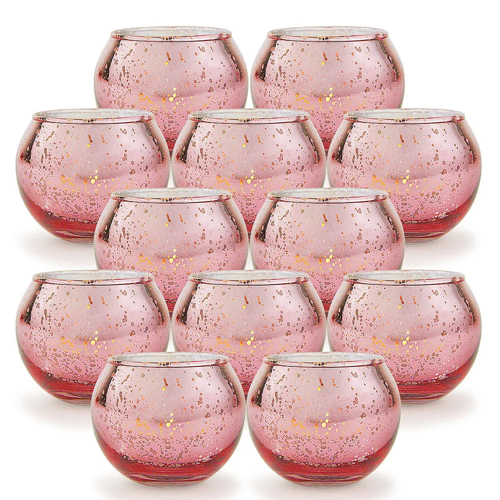 6/12 Pcs Mercury Glass Candle Holders Votive Tealight Candlestick Wedding Centerpieces Parties Home Decoration Gift
