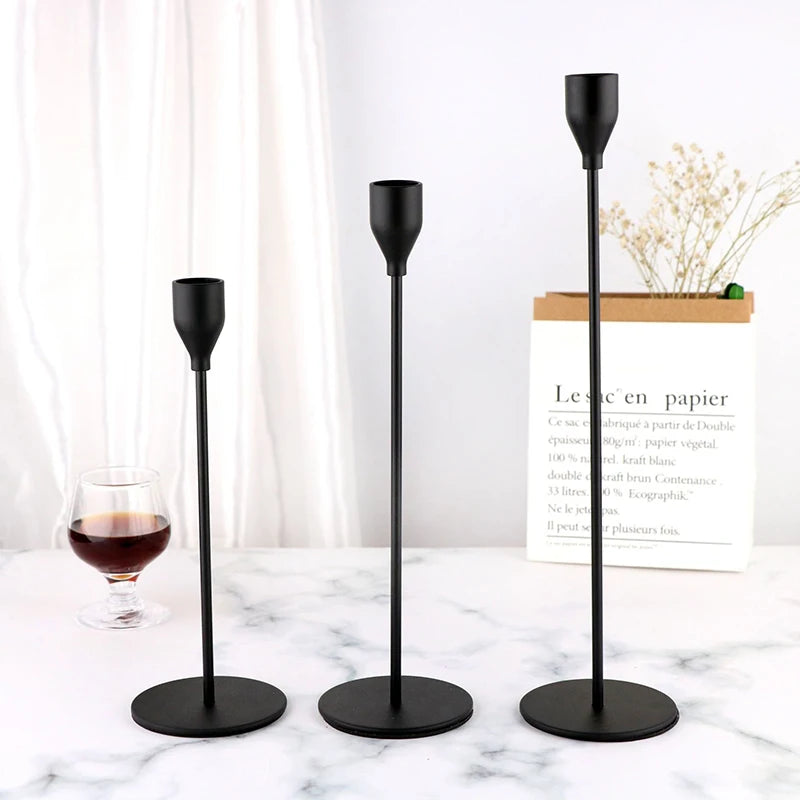 3Pcs/Set Metal Candle Holders Simple Golden Wedding Decoration Bar Party Living Room Decor Home Decor Candlestick