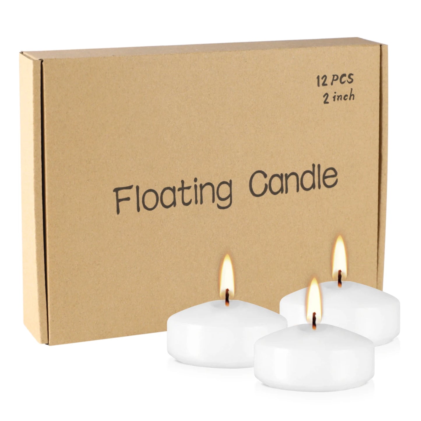 12 2inch white floating candles 5-6 hours burning time, floating candle, romantic night, portable small candle set for travel, yoga, bath, spa, family, wedding, party, seasonal celebration and home decor- ideal for Thanksgivi