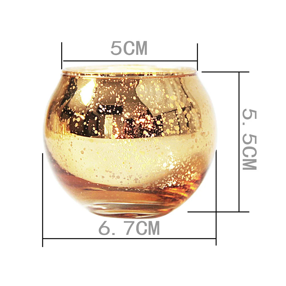 6/12 Pcs Mercury Glass Candle Holders Votive Tealight Candlestick Wedding Centerpieces Parties Home Decoration Gift