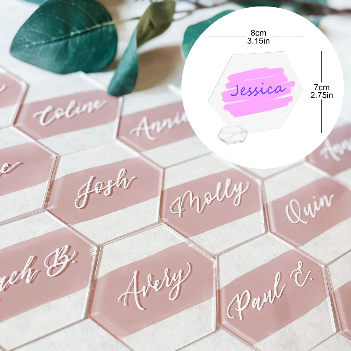 10/20Pcs Acrylic Wedding Table Place Card with Standing Base DIY Wedding Seating Cards Number Name Birthday Party Decoration