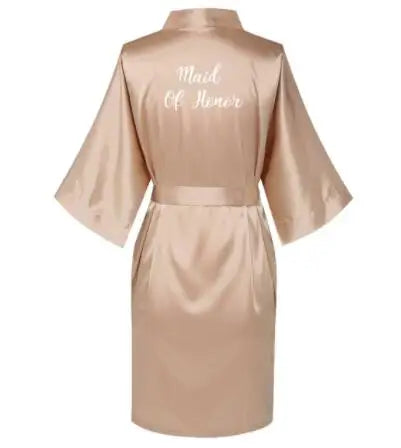 Satin Silk Robes Plus Size Wedding BathRobe Bride Bridesmaid Dress Gown Women Clothing Sleepwear Maid of Honor Rose Gold