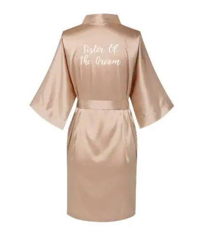 Satin Silk Robes Plus Size Wedding BathRobe Bride Bridesmaid Dress Gown Women Clothing Sleepwear Maid of Honor Rose Gold