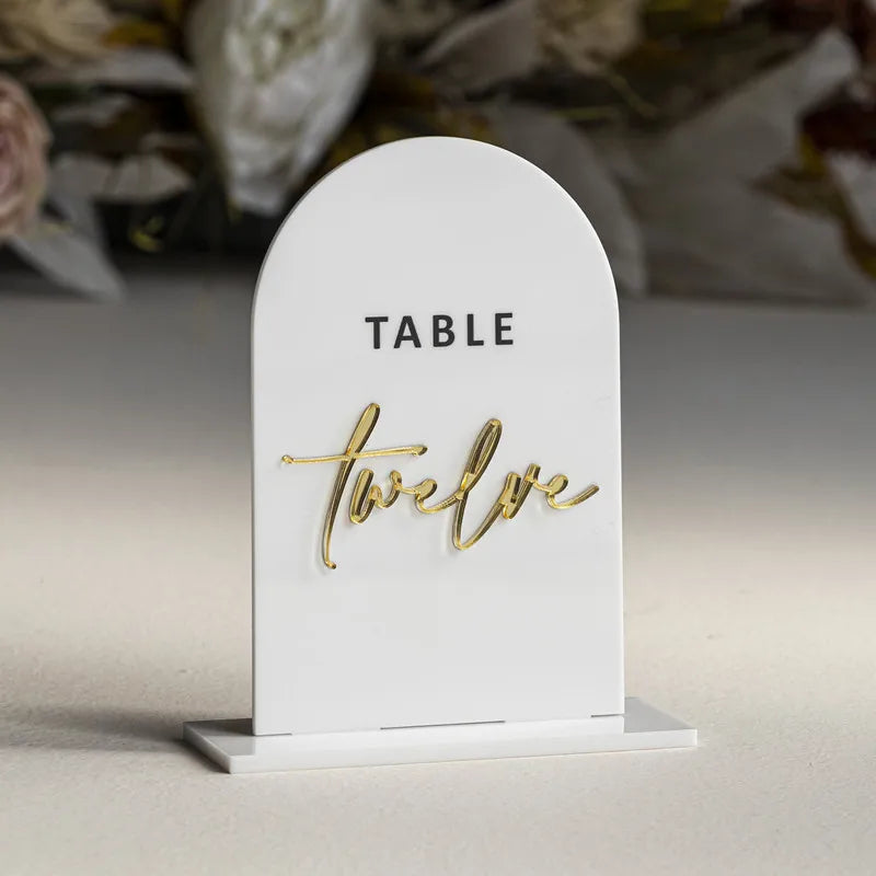 Custom Arch Acrylic Table Numbers Frosted Acrylic Table Sign Wedding Table Decor Wedding Signage Hot Sale Table Numbers As Gift