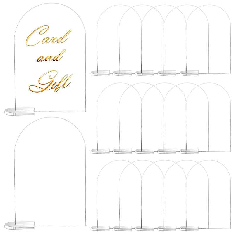 5pcs Wedding Blank Clear Table Number Signs Acrylic Display Stand Place Card Holder for Birthday Festival Party Table Decoration