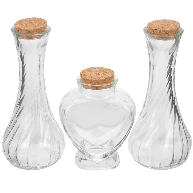 Unity Sand Set Weddings Sand Ceremony Kit Clear Thread Bottle Heart Shaped Vase Lid Glass Decorative Bottles Drift Wishing