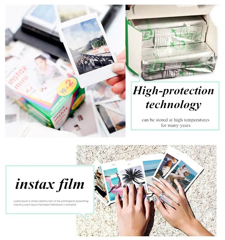 Origin Fujifilm Instax Mini Film White 10 20 40 60 80 100 Sheets For FUJI Instant Camera Mini 12/11 Mini 9 8 7 70 90 Film Camera