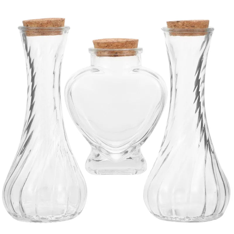 Unity Sand Set Weddings Sand Ceremony Kit Clear Thread Bottle Heart Shaped Vase Lid Glass Decorative Bottles Drift Wishing