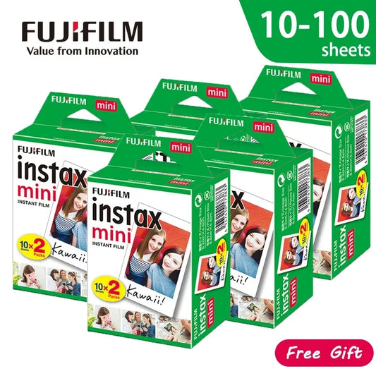 Original 10-100 Fujifilm Instax Mini Film Paper Sheets for Fuji Instant Film Cameras Instax Mini 12 11 9 40 70 90 Link 2 EVO