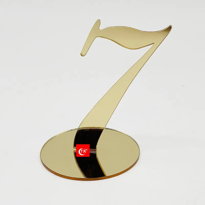 Gold Silver Table Number with Holder Elegant Mirror Table Number Sign Seat Card for Wedding Birthday Party Anniversary Event