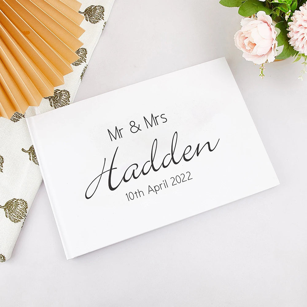 Personalized Wedding Guest Book | Custom Reception Guestbook | Engagement Signning Book | Wedding Anniversary Gifts for Her