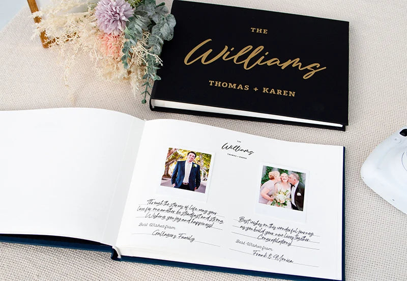 Personalized Wedding Guest Book | Custom Reception Guestbook | Engagement Signning Book | Wedding Anniversary Gifts for Her