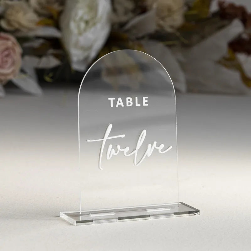 Custom Arch Acrylic Table Numbers Frosted Acrylic Table Sign Wedding Table Decor Wedding Signage Hot Sale Table Numbers As Gift