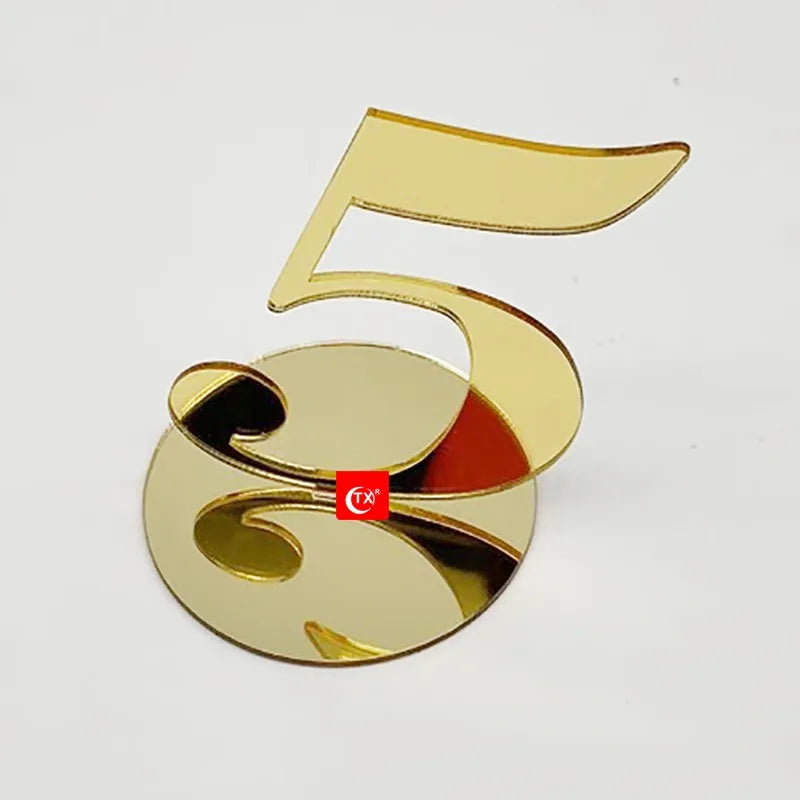 Gold Silver Table Number with Holder Elegant Mirror Table Number Sign Seat Card for Wedding Birthday Party Anniversary Event