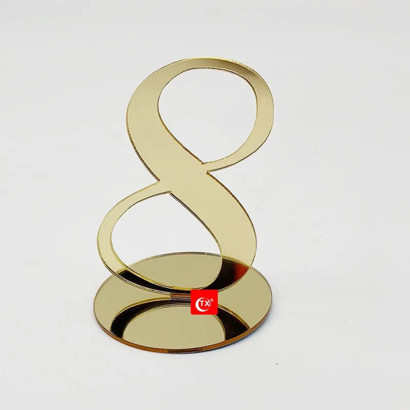 Gold Silver Table Number with Holder Elegant Mirror Table Number Sign Seat Card for Wedding Birthday Party Anniversary Event