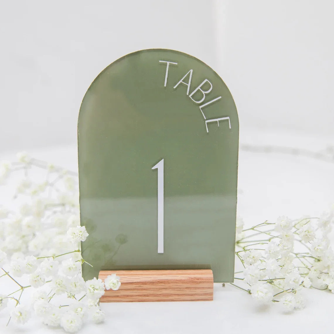 Personalized Painted Back Acrylic Wedding Table Numbers with Base Calligraphy Rustic Arch Numbers for Modern Wedding Table Decor