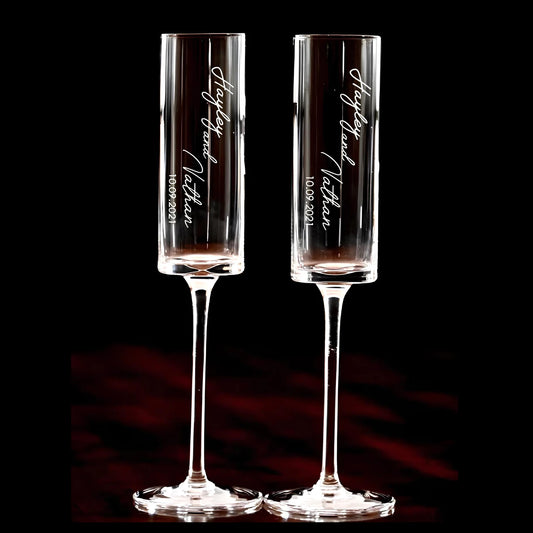 Custom Wedding Flute, Personalization Wedding Champagne Flute, Gift for the Couple, Laser Engraving Name Champagne Flute