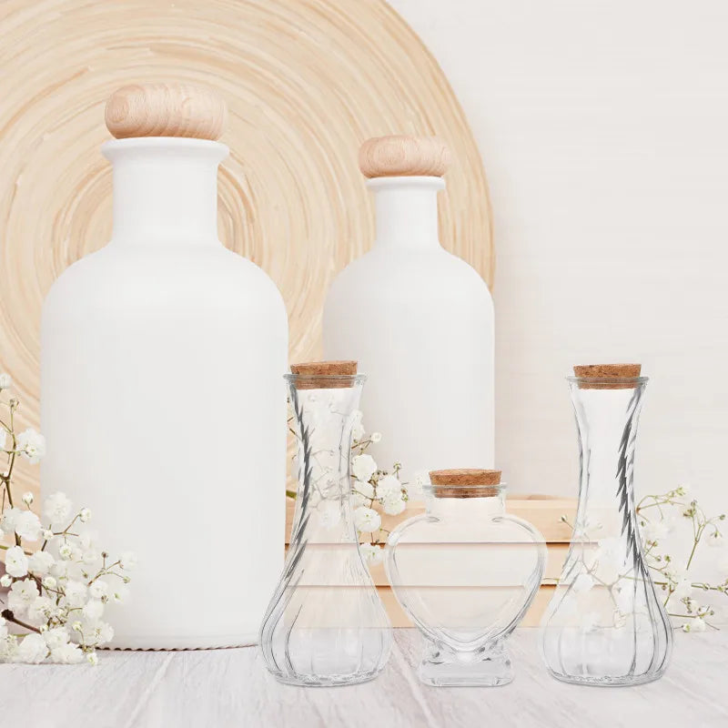 Unity Sand Set Weddings Sand Ceremony Kit Clear Thread Bottle Heart Shaped Vase Lid Glass Decorative Bottles Drift Wishing