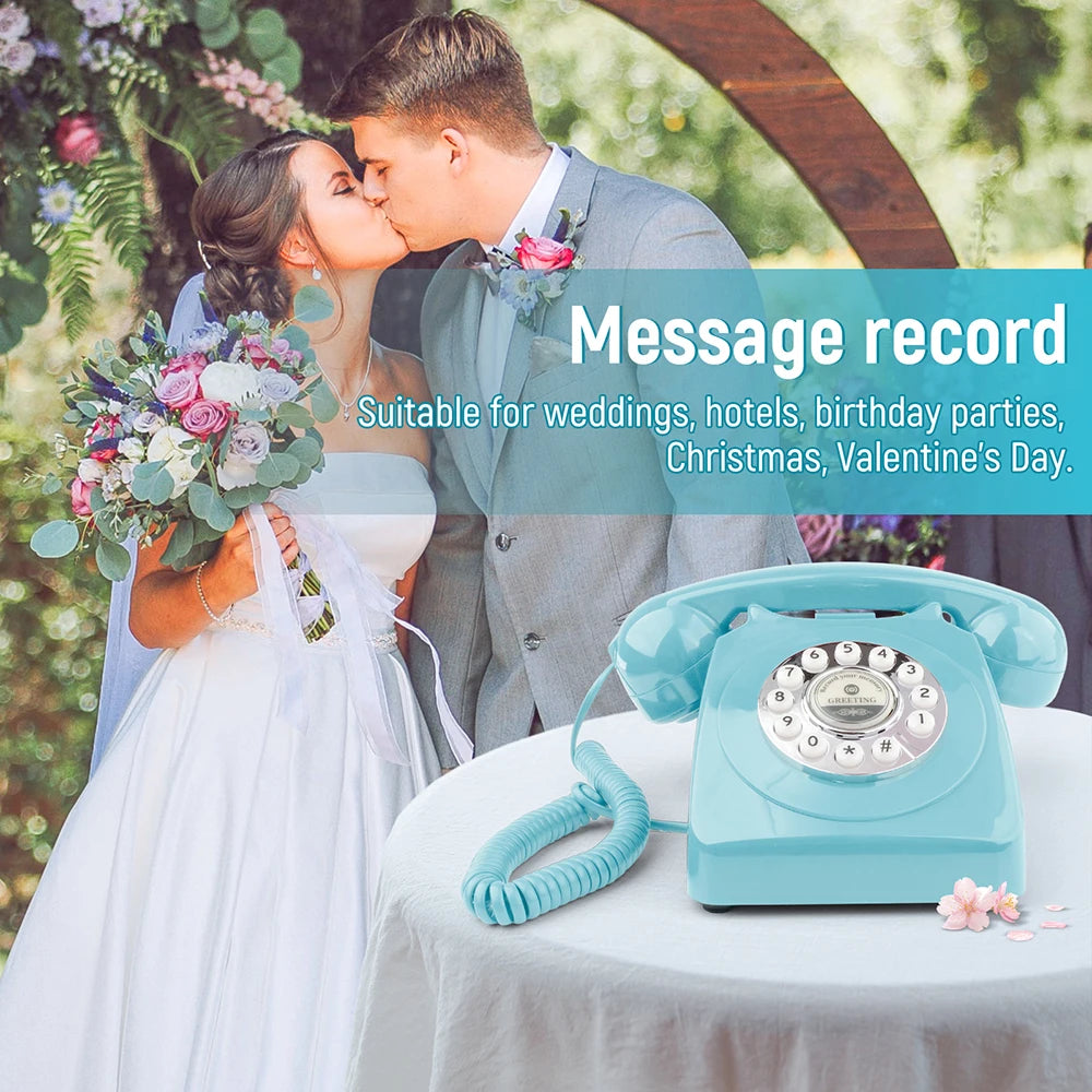 Guestbook for Wedding Messages Phone Beige Recorder Telephone Suitable for Hotel Party Holiday Christmas Messages to Friends