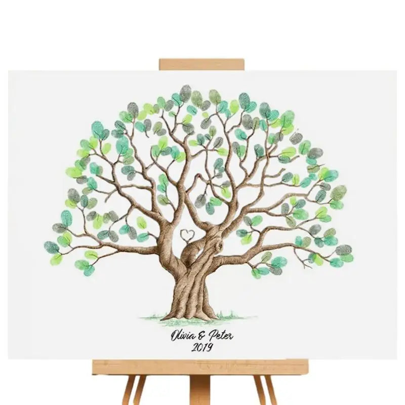 Wedding Fingerprint Tree Painting Loved Birds Guest Book Wedding Gift Fingerprint painting Wedding Souvenir Canvas Painting