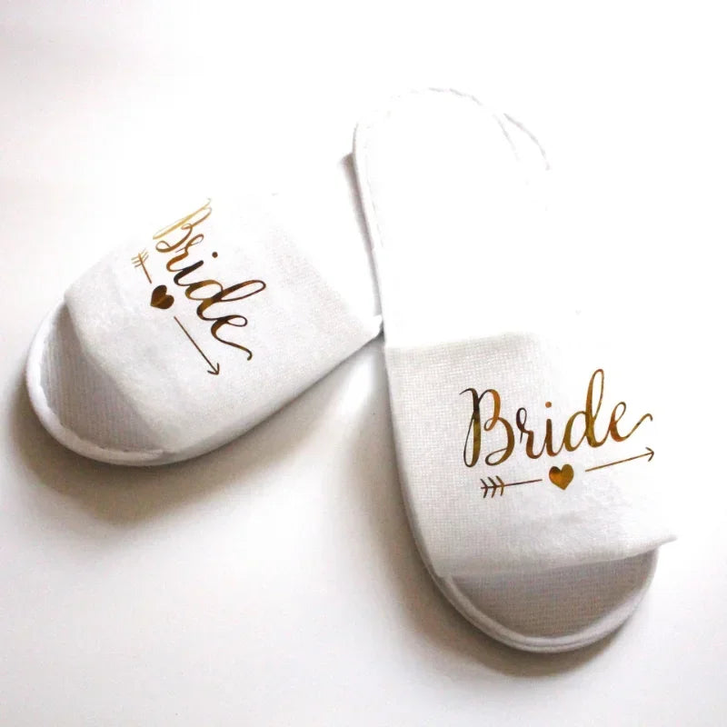 Wedding Bride To Be Slippers Team Bride Shower Decoration Bridesmaid Hen Party Soft Slippers Ladies Bachelorette Party Supplies