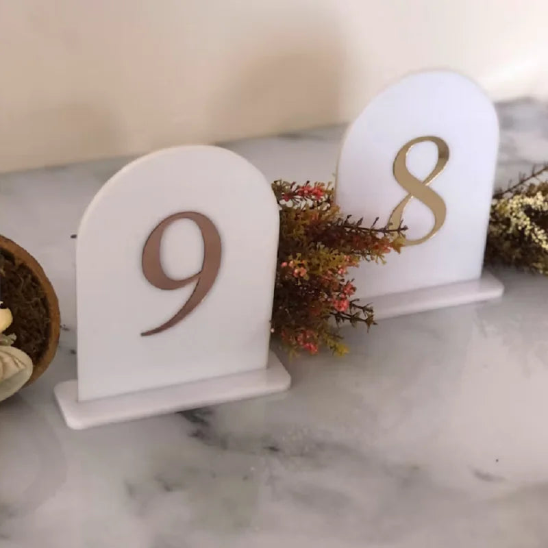 Modern Table Numbers Wedding Table Numbers Gold Mirror Table Signs Wedding Table Decoration Reception Signage Sign