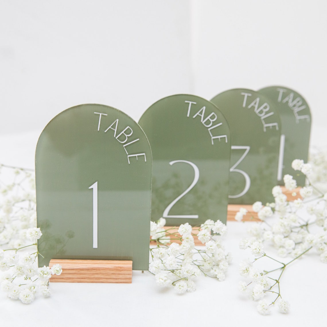 Personalized Painted Back Acrylic Wedding Table Numbers with Base Calligraphy Rustic Arch Numbers for Modern Wedding Table Decor