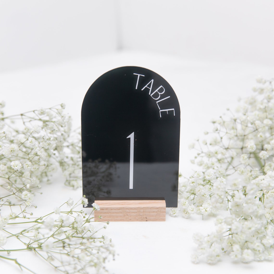 Personalized Painted Back Acrylic Wedding Table Numbers with Base Calligraphy Rustic Arch Numbers for Modern Wedding Table Decor